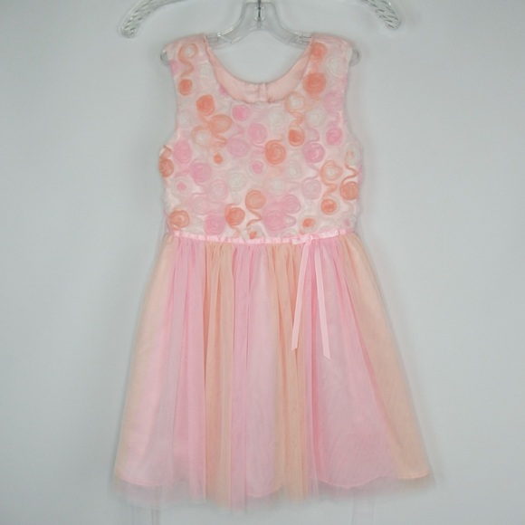 JONA MICHELLE Pink Floral Rosette Tulle Tutu Dress Ballerina Flower Girls Size 7 - Picture 9 of 12